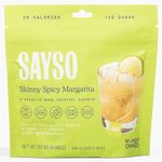 SAYSO Skinny Spicy Margarita Original Cocktail Tea Bag | Cocktail or Mocktail in Under 1 Min, Without Hot Water, <1G Sugar, 20 Calories, Non-GMO, Gluten-free, Kosher & Vegan Mixer, 8 count