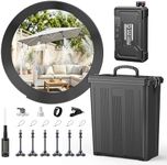 Portable Misting System with with 15000mAh Water Pump, 4 Gallon Large Bucket & 33FT PU Hose - Outdoor Water Misters for Outside Patio Cooling, Backyard, Canopy, Umbrella, Sports, Greenhouse, Camping