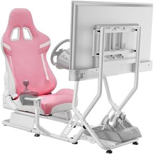 ARES WING Sim Racing Cockpit with Monitor Mount, Steering Wheel Stand with Seat, Racing Simulator Cockpit Compatible with Fanatec, Thrustmaster, Logitech, Moza Racing Games on PS5, PS4, Xbox and PC