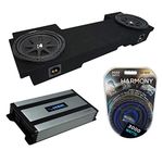 Harmony Audio HA-A400.1 Compatible with Chevy Avalanche 2002-2013 Underseat Car Stereo Class D Mono 1600W Sub Amp, 43C104-N 10" Comp C10 Series Sub and GM2X10-AV-ECL-US Dual 10" Enclosure Sub Box