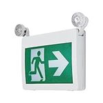 TANLUX Running Man Exit Sign with Emergency Lights, LED Emergency Exit Light with Battery Backup for 120 minutes, CSA Listed, AC 120/347V, Commercial Emergency Lights Combo(2 by 1 watts head)