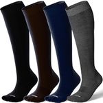 LEVSOX Bamboo Compression Socks for Women&Men 20-30 mmHg Knee High Cute Support Socks for Nurses, Pregnant Women, Travel, 4 Pair-mix1, M