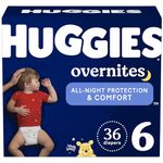 Huggies Overnites Nighttime Baby Diapers, Size 6, Giga Pack, 36 Ct