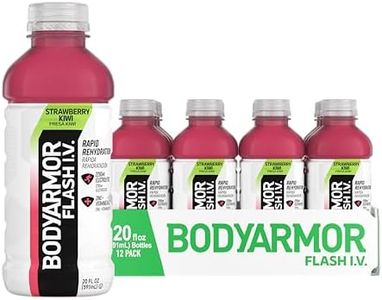 BODYARMOR Flash I.V. Electrolyte Beverage, Strawberry Kiwi, 20 Fl Oz (Pack of 12)