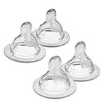MAM Bottle Nipples Mixed Flow Pack - Medium Flow Nipple Level 2 and Fast Flow Nipple Level 3, for Newborns and Older, SkinSoft Silicone Nipples for Baby Bottles, Fits All MAM Bottles, 4 Pack