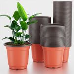 110 PCS Nursery Pots, COOCTECH 4/5/6 Inch Plactic Plant Pots with Drainage Holes, Reusable Cache Pot Plante Interieur for Flower pots, Necessary Seedling/Transplant/Plant Pot for Planters Gardening