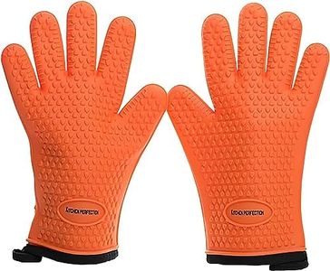 KITCHEN PERFECTION S Silicone Smoker Oven Gloves -Extreme Heat Resistant BBQ Gloves -Handle Hot Food Right on Your Grill Fryer Pit|Waterproof Oven Mitts |Superior Value Set+3 Bonuses