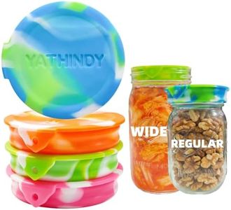 ORIGINAL CREATOR-4 Pack Silicone Mason Jar Lids for Ball, Kerr and More,Fit Regular Mouth & Wide Mouth Storage Caps for Mason/Canning Jars,Leak-Proof,Dishwasher Safe(Mixed-color)