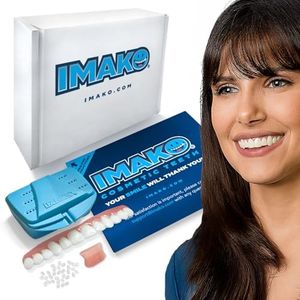 Imako Cosmetic Teeth 1 Pack. (Large, Natural) Uppers Only- Arrives Flat. Fit at Home Do it Yourself Smile Makeover!