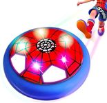 Hover Soccer Ball Indoor Toys,Spider Boy Toys Gifts for Ages 4 5 6 7 8 10 12 Years Old,Air Floating Soccer Toy with LED Lights Foam Bumper,Kids Soccer Toys Birthday Gifts for Boys Girls (1 Pack)