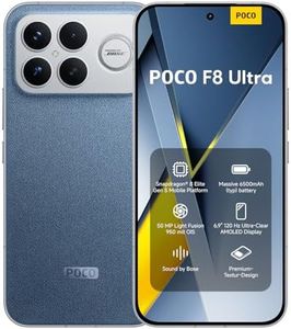 XIAOMI Poco F8 Ultra, Smartphone 12+256 GB, 6.9" 120Hz AMOLED Display, 50MP Light Fusion 950 with OIS, Sound by Bose, 6500mAh (typ) Battery, Denim Blue, Charger Not Included