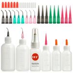 Needle Tip Glue Bottles Applicator Set, 30ml 50ml 100ml Plastic Squeeze Dropper Bottles with Bent Blunt Needle Tip and Tapered TT Needle for Oil, Adhesive, Liquid