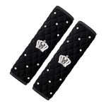 eing 2PCS Plush Car Seat Belt Cover Shoulder Seatbelt Pad with Bling Rhinestones Crown for Adults Youth,Black