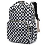 Checkered Laptop Backpack College Bookbag School Backpack for Women Girls, Travel Backpack 15.6 Inch Computer Backpacks