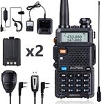 BaoFeng UV-5R 8 Watt Ham Radio BaoFeng Radio with Extra 1800mAh Battery and 771 Antenna Dual Band Ham Radio Handheld Includes Full Kit Walkie Talkie