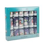 OnlineStreet - Snowman Christmas Crackers | Pack of 6 Crackers with Novelty Gifts | Decoration Pack Party Crackers, Xmas Gift (Snowy Silver Bows)