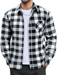 COOFANDY Men's Flannel Plaid Shirt Long Sleeve Button Down Shirt Cotton Casual Lightweight Shirt Jacket