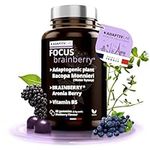 AdaptivLAB Brainberry Focus Supplement Gummies for Memory and Concentration - Gluten Free Stress Relief Brain Energy Food Supplement with Aronia, Bacopa Monnieri and Vitamin B5