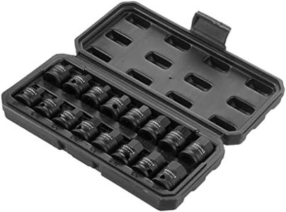 Amazon Brand - Denali 16-Piece 0.95CM Drive Impact Hex Driver Set, SAE/Metric Size with Carrying Case