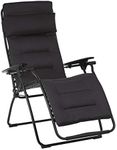 Lafuma Futura Air Comfort Zero Gravity Recliner (Acier Black) Padded Folding Outdoor Reclining Chair
