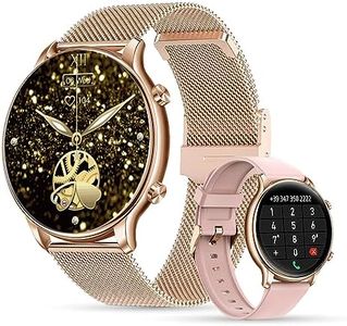 LUNIQUESHOP LSWATCH Montre Connectée Femme avec Appel Bluetooth 1.6"- Smartwatch Temperature Oxygene Sanguin Tension Fréquence Cardiaque Podomètre Sommeil Météo 2 Bracelets iOS Android +100 Sport