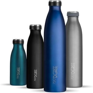 720°DGREE Gourde Acier Inoxydable "milkybottle" – 1000ml, Bleu | Bouteille Isotherme d'eau | Revêtement durable parfaite pour enfants, sport, l'ecole | Isolée Qualité supérieure