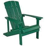 Flash Furniture Poly Adirondack Chair, Green, Set of 1