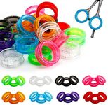 80-Piece Scissors Finger Rings Professional Dog Grooming Scissors Accessories for Dog Hair Cutting, Ergonomic Pet Shear Finger Ring Thumb Inserts Grips for Comfortable and Precise Grooming