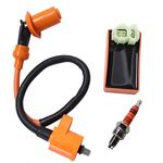 New Pack of Gy6 50cc 125cc 150cc Scooter Moped Racing Cdi Box 6 Pin + Ignition Coil + 3 Electrode Spark Plug