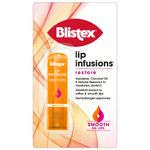 Blistex Lip Infusions Restore Lip Balm; Helps Soothe Dry and Chapped Lips; Coconut Oil and Natural Beeswax Infused Lip Care; Pack of 12, Orange