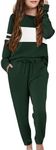 Arshiner Girls' Clothing Sets Sweatsuits Long Sleeve Color Block Pullover Sweatshirts and Lounge Pants with Pocket