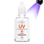 ACTROL Hair Extension UV Glue Remover V Light Hair Extension Glue Remover Fast Dry Waterproof Mild Transparent Glue Hair Glue UV 30G