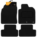 FSW - Tailored Mats - Fits Nissan Qashqai 2007-2014 - Black Carpet - Anti Slip Mat - Non Slip Car Floor Mat, Fitted With Clips & Granulated Backing - 4 Pc Floor Mat Only