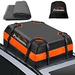 FIVKLEMNZ Car Roof Bag Cargo Carrier, 15 Cubic Feet Waterproof Rooftop Cargo Carrier with Anti-Slip Mat + 8 Reinforced Straps + 6 Door Hooks Suitable for All Vehicle with/Without Rack