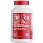 Bronson Vitamins Antarctic Krill Oil 1000 Mg With Astaxanthin, 120 Softgels