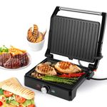 SUPERLEX 4 Slice 2000W Panini Press Grill,Multifunctional Healthy Cooking For Toasted Sandwiches,Kebabs,Steak, Meat, Automatic Temperature Control,180°Flat Open Large Grill