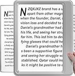 NZQXJXZ 5X Magnifying Glass for Reading, Large Full-Page Viewing Area Magnifier, Lightweight Handheld Magnifying Glasses for Reading, Hobbies, Seniors and Low Vision Person, Silver