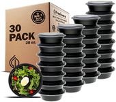 Freshware Meal Prep Bowl Containers [30 Pack] Plastic Bowls with Lids for Soup and Salad, Food Storage Bento Box, BPA Free, Stackable, Lunch Boxes, Microwave/Dishwasher/Freezer Safe (28 oz)