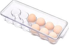 INKULTURE Acrylic Egg Storage Box or Egg Trays for Refrigerator with Lid & Handles Egg Tray Box for 12 Egg | Long Clear & Unbreakable