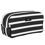 SCOUT 3-Way Bag - Travel Makeup Pouch and Toiletry Bag for Women with Three Zipper Compartments - Stands Upright, Wipes Clean, Fleetwood Black