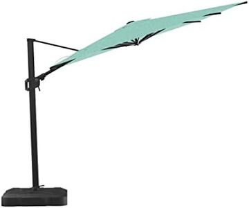 Midtown Umbrellas 9x9 Ft Outdoor Cantilever Patio Umbrella w/Sunbrella Burgundy Fabric - Tilt 360° Rotate Offset Patio Umbrella, Deck Patio Umbrella, Backyard Umbrella & Garden Umbrella - Black Frame