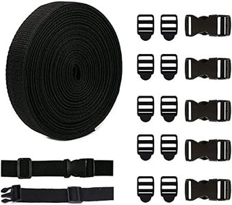 KOSHIFU 10 Piezas Hebillas de Plástico Ajustables Correa de Nylon 5M Hebilla de Liberación Rápida 20mm para Hacer Bricolaje Correa de Equipaje Collar de Mascota Reparación de Mochila