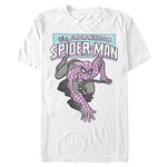 Marvel Comics Retro Classic Amazing Spidey Young Men's Short Sleeve Tee Shirt, White, Large