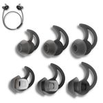 Crysendo Silicone Eartips for QC20, QC20i, QC30, Soundsport SIE2, SIE2i, IE2, IE3 Earbud in-Ear Bluetooth | Replacement Eartips Soft & Comfortable | 3 Pairs - S, M, L (S,M,L - 3 Pairs, Black)