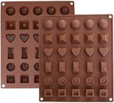 KARP Chocolate Molds, 30 Cavities 6 Different Shapes Silicone Baking Mold for Making Larger Chocolate,Jelly,Candy,Gummy,Cake Decor