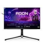 AOC AGON AG324UX - 32 Inch 4K UHD Gaming Monitor, 144Hz, 1ms GTG, IPS, FreeSync Premium, HDR400, KVM, Height Adjust (3840x2160 @144Hz, 400 cd/m² HDMI 2.1 x 2/DP 1.4/USB-C Power delivery 90W), black