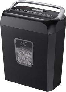 Bonsaii Paper Shredder for Home Use, 6 Sheet Crosscut Paper Credit Cards, Staples, and Clips Shredder for Home Office Use, Portable Handle Design, 3.4 Gal Wastebasket (C237-B Upgrade Version)