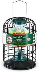 Walter Harrison's Wild Bird Feed Protector Squirrel Proof Hanging Fat Ball and Suet Roll Feeder,Grey,20 cm