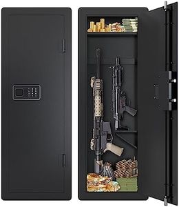 Zevemomo 45'' Tall Wall Safe, Gun Cabinets for Rifles and Shotguns with 2 Removable Shelves and Adjustable Gun Rack, in Wall Gun Safe between Studs for Gun, Money,Black