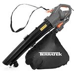 Terratek Corded Leaf Blower and Garden Vacuum 3000W, 3 in 1 Lightweight Mulcher, Leaf Blower and Vacuum, 35L Garden Blowers Collection Bag, 10m Cable, Wheels & Shoulder Strap Included